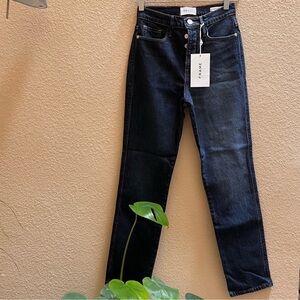 Frame Le Sylvie high rise straight cut jeans 
size 25 Dark blue wash